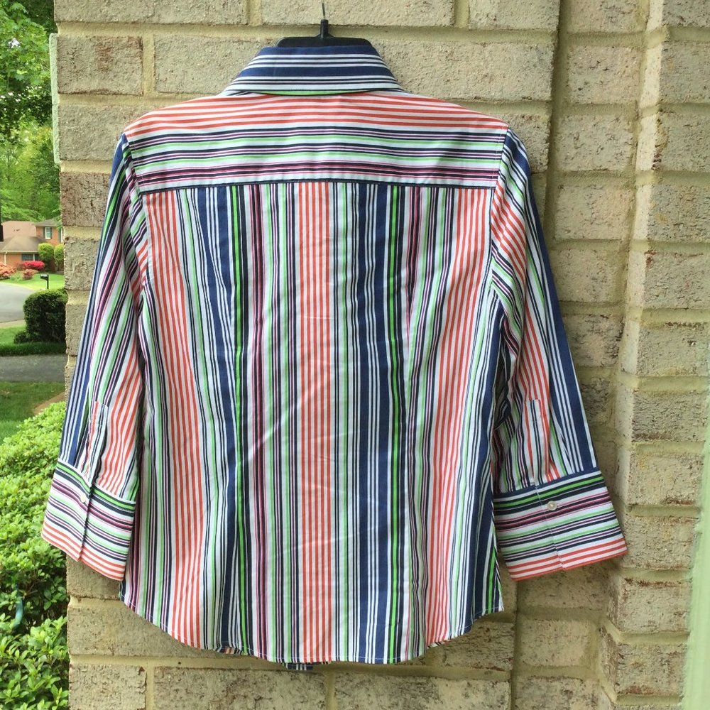 Talbots Vertical Stripe Fit Shirt - Picture 2 of 2